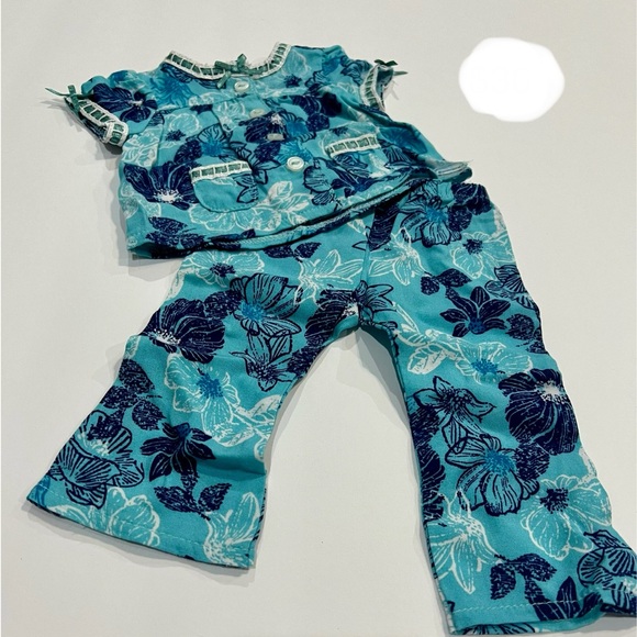Floral Blue American Girl Doll Pajamas - Picture 1 of 1